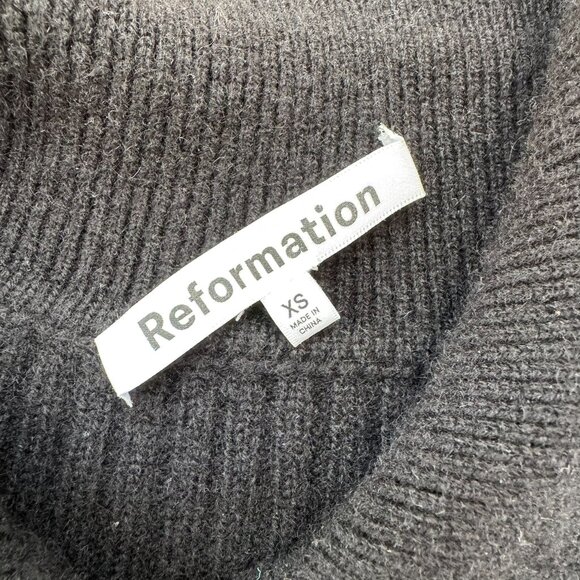 Reformation Fantino Cashmere Collared Cardigan Button Down Black Small - Picture 8 of 14